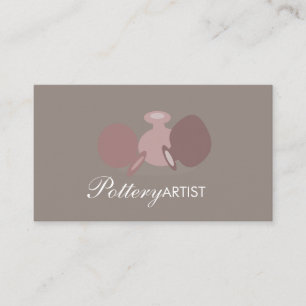Visite Poterie Artiste Vase Vaisseaux Logo Carte de visit