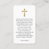 Visite Pour toujours dans nos coeurs Carte de prière Euca (Dos)