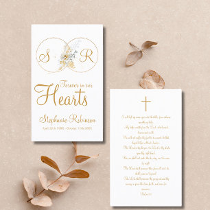 Visite Pour toujours dans nos coeurs Monogramme Carte de