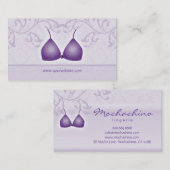 Visite Pourpre de soutien-gorge de damassé de carte de (Devant / Derrière)