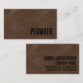 Visite Premier Brown Faux Plumbers en cuir Carte de visit (Devant / Derrière)
