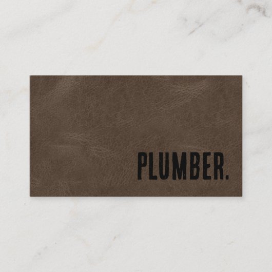 Visite Premier Brown Faux Plumbers en cuir Carte de visit (Devant)