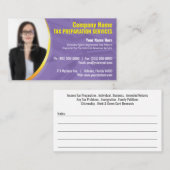 Visite Préparation de la taxe (préparation) Carte de visi (Devant / Derrière)