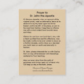 Visite Prière à St John l'apôtre de la carte sainte de (Dos)