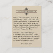 Visite Prière au coeur sacré de la carte sainte de Jésus (Dos)
