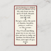 Visite Prière du Carême de Saint Ephraïm la mini carte sy (Devant)