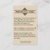 Visite Prière St Joseph de Memorare et carte sainte de (Dos)