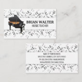 Visite Professeur de musique | Logo de piano | Carte de v (Devant / Derrière)