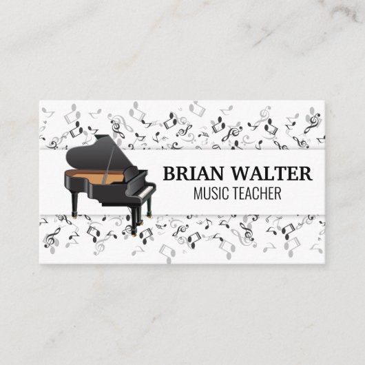 Visite Professeur de musique | Logo de piano | Carte de v (Devant)
