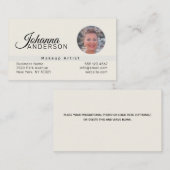 Visite Professionnel (PHOTO INSERT) UNISEX - Carte de vis (Devant / Derrière)
