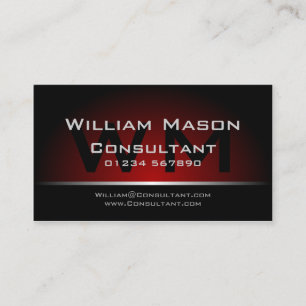 Visite Professionnel rouge noir de monogramme - carte de