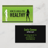 Visite Profil de femme noire et blanche Santé Carte verte (Devant / Derrière)