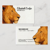 Visite Profil de Lion Élégant – Conception de Carte de Vi (Devant / Derrière)