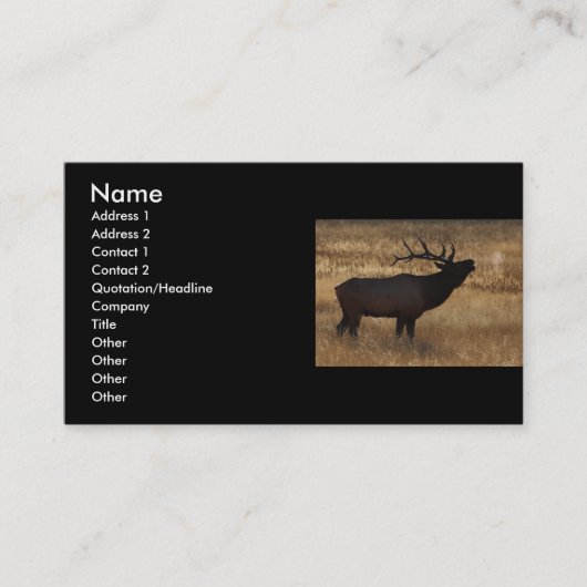 Visite profil ou carte de visite, bugle d'élans (Devant)