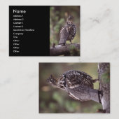 Visite profil ou carte de visite, grouse (Devant / Derrière)
