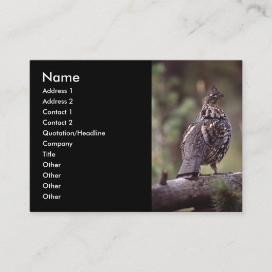 Visite profil ou carte de visite, grouse (Devant)