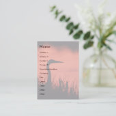 Visite profil ou carte de visite, héron (Debout devant)