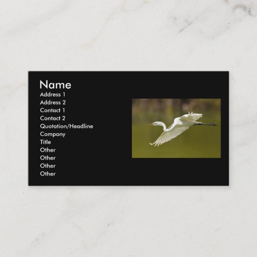 Visite profil ou carte de visite, héron (Devant)