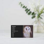 Visite profil ou carte de visite, hibou (Debout devant)