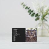 Visite profil ou carte de visite, hibou (Debout devant)