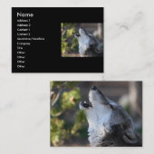 Visite profil ou carte de visite, loup (Devant / Derrière)