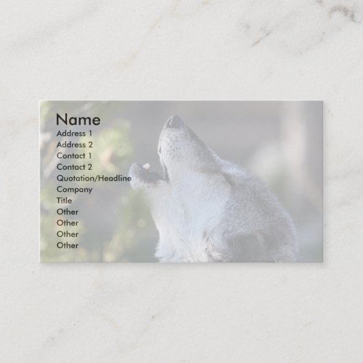Visite profil ou carte de visite, loup (Devant)