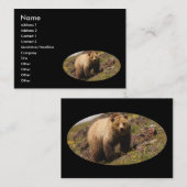 Visite profil ou carte de visite, ours gris (Devant / Derrière)