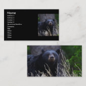 Visite profil ou carte de visite, ours noir (Devant / Derrière)