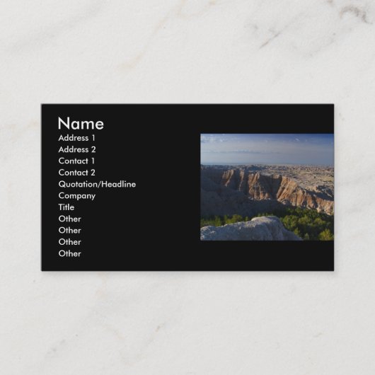 Visite profil ou carte de visite, paysage (Devant)