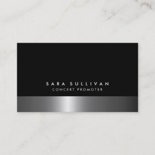 Visite Promoteur de concert Bold Dark Chrome Carte de vis