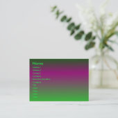 Visite Purple - Carte de profil verte (Debout devant)