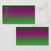 Visite Purple - Carte de profil verte (Devant / Derrière)