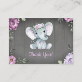 Visite Purple Elephant Russe Carte de remerciements (Dos)