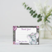 Visite Purple Elephant Russe Carte de remerciements (Debout devant)