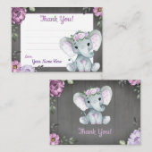 Visite Purple Elephant Russe Carte de remerciements (Devant / Derrière)