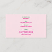 Visite QR Code Bar & Lounge Pink Margarita Carte de visit (Dos)