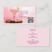Visite QR Code Bar & Lounge Pink Margarita Carte de visit (Devant / Derrière)