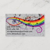 Visite Rainbow Black Musical Notes sur Grey Carte de visi (Dos)