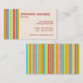 Visite Rayures colorées gardant les enfants le carte de (Devant / Derrière)