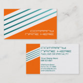 Visite rayures de carte rétro orange (Devant / Derrière)