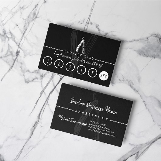 Visite Razor Barber Coiffure Coiffeur Carte de Fidélité