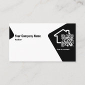 Visite Realtor noir et blanc moderne QR Code Carte de vis (Devant)