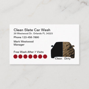 Visite Récompenses de lavage de voiture sale propre Carte