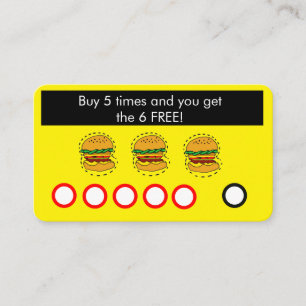 Visite restaurant de burgers, carte client coupon de rest