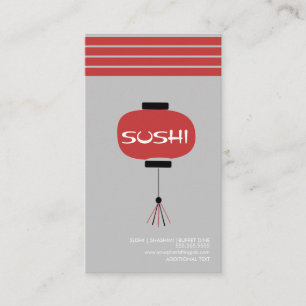 Visite Restaurant Japon Asiatique Sushi Logo Carte de vis
