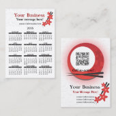 Visite Restaurant japonais de calendrier de carte de (Devant / Derrière)