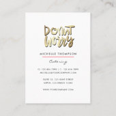 Visite Restauration Whimsical Unicorn Lady Carte de visit (Dos)