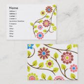 Visite Rétro carte de contact de fleur (Devant / Derrière)
