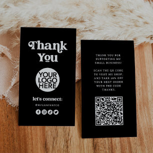 Visite Retro et Boho Carte d'emballage Merci de marque