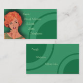 Visite Rétro vert roux gnangnan 2 de carte de coiffure (Devant / Derrière)